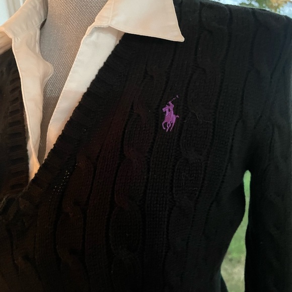 Sweaters - Ralph Lauren black cable sweater